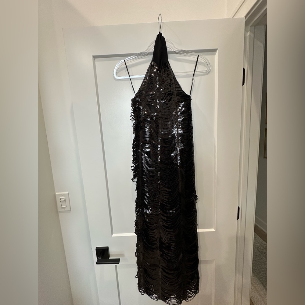 ZARA sequin knit halter dress